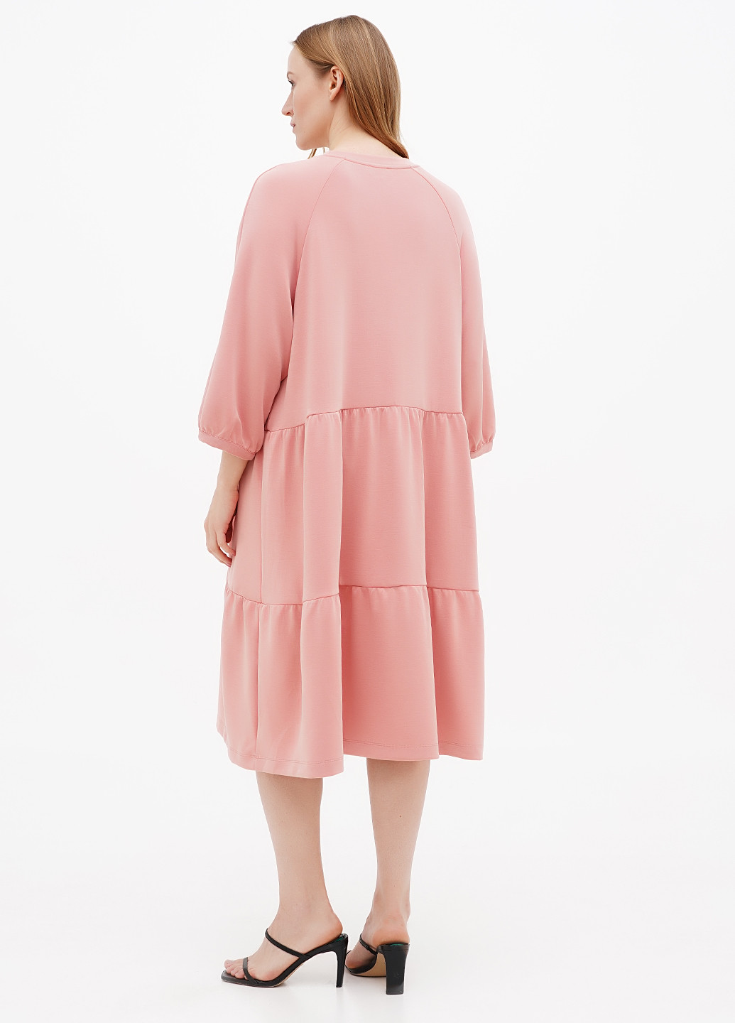 Светло-розовое кэжуал платье а-силуэт S.Oliver однотонное