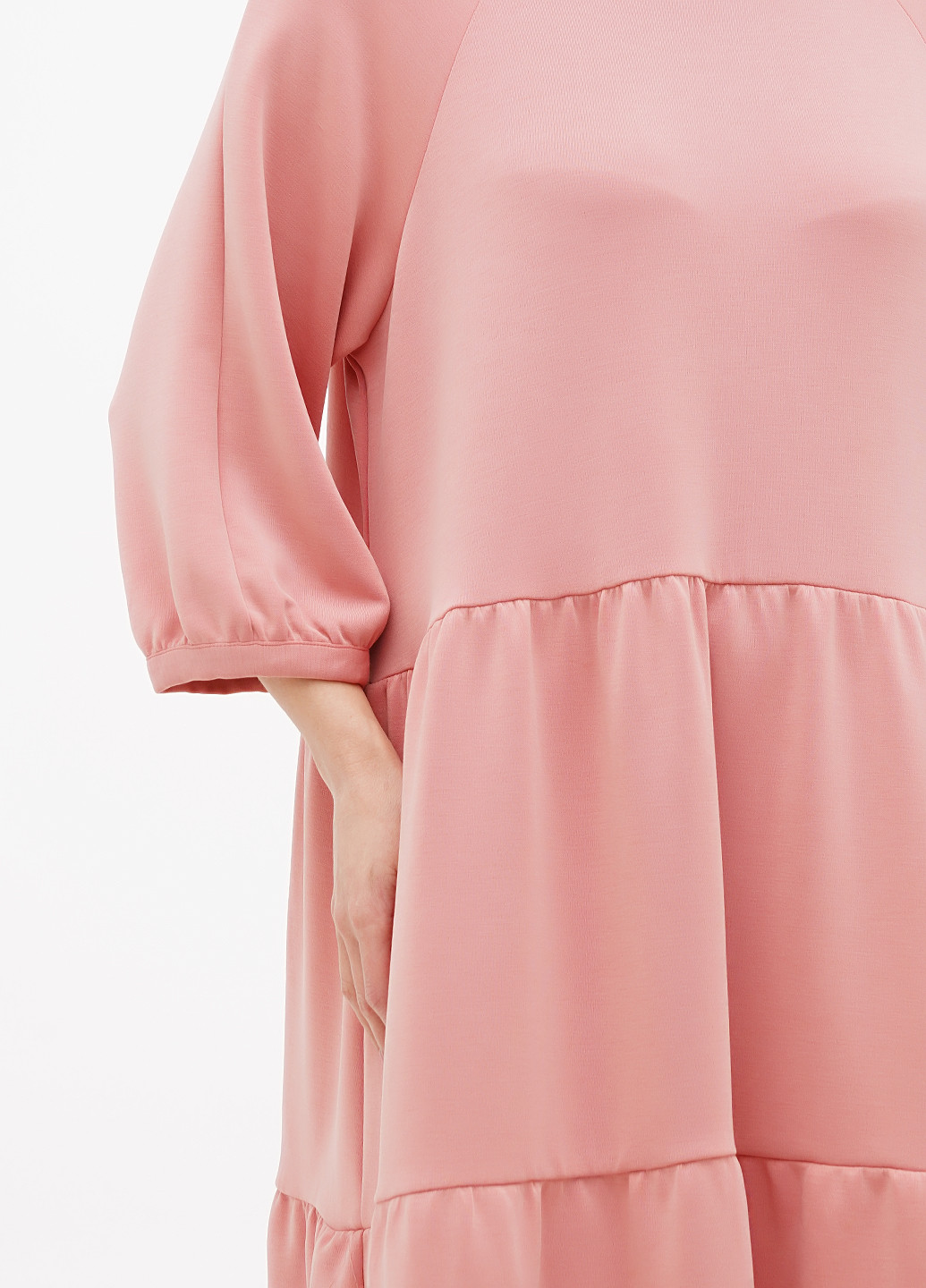 Светло-розовое кэжуал платье а-силуэт S.Oliver однотонное
