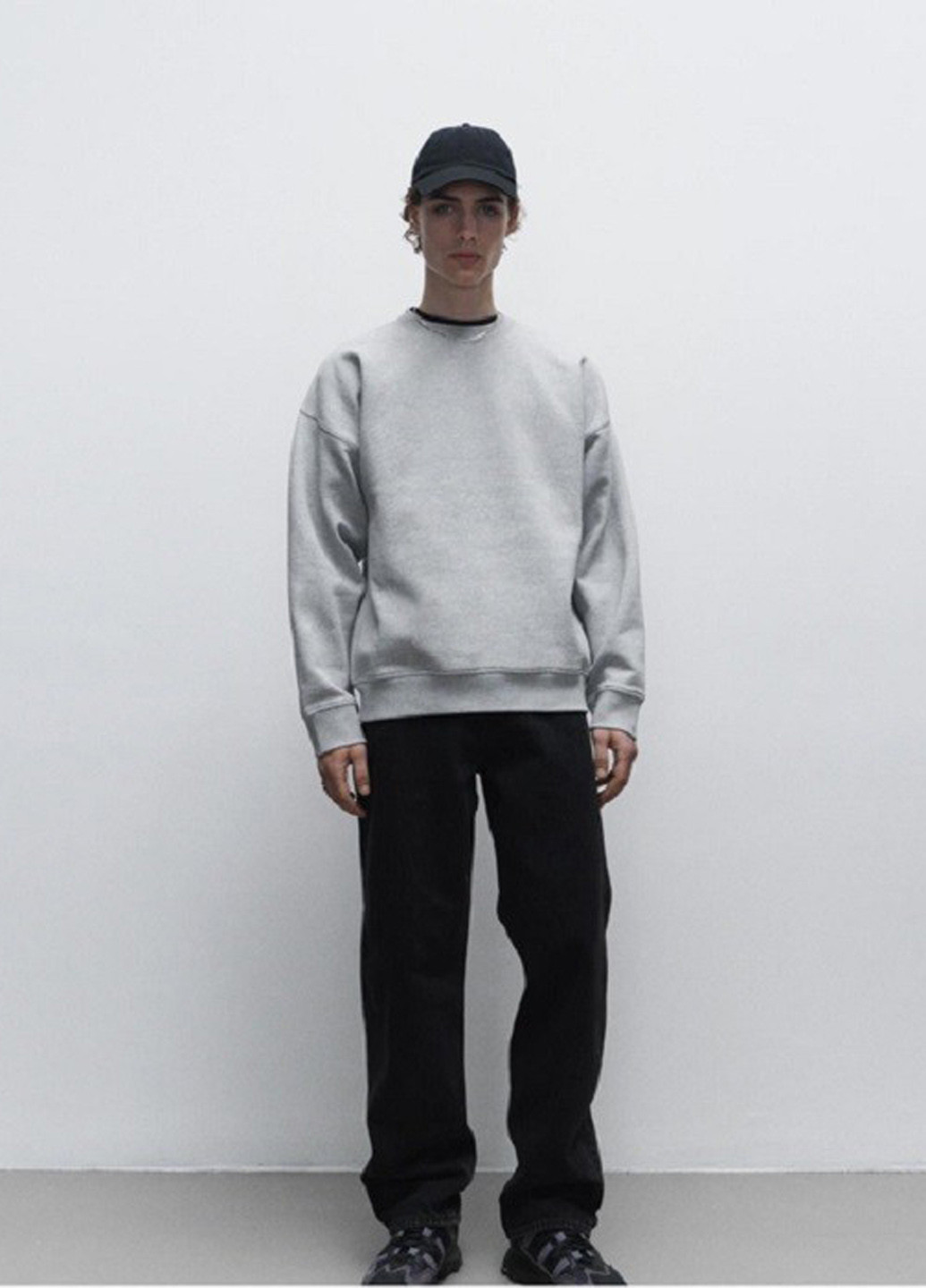 Сірий світшот H&M меланж без декору (368715184)