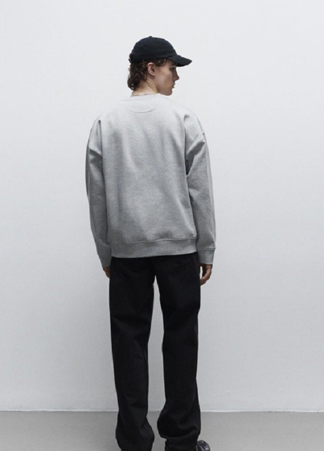 Сірий світшот H&M меланж без декору (368715184)