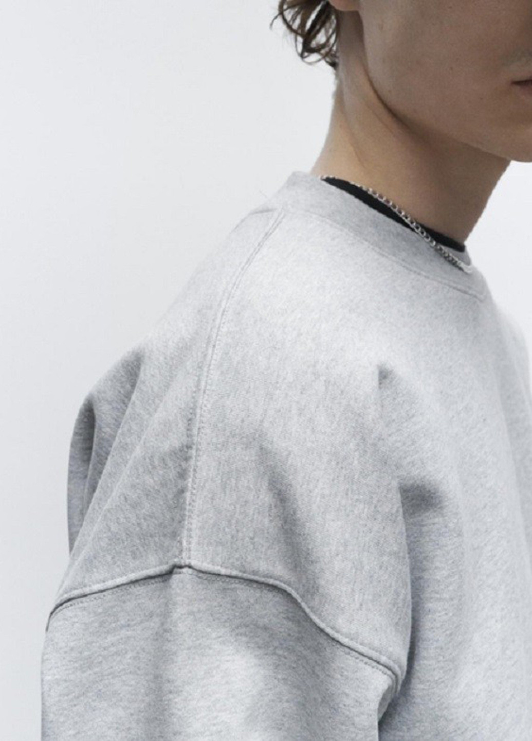 Сірий світшот H&M меланж без декору (368715184)