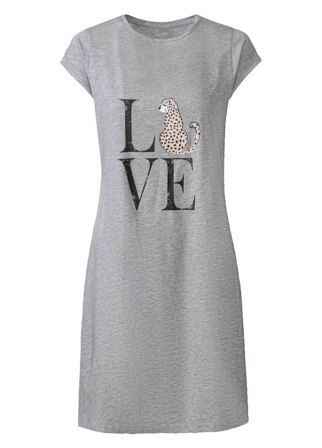 Сіра домашній сукня сукня-футболка Esmara меланжева