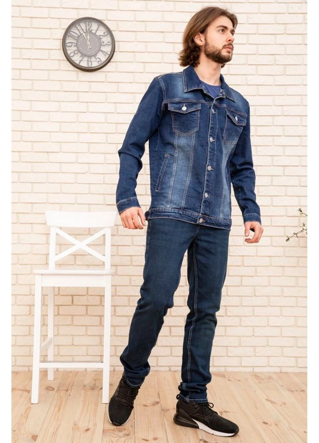 Синя демісезонна джинсова куртка чоловіча 157r4598 Ager