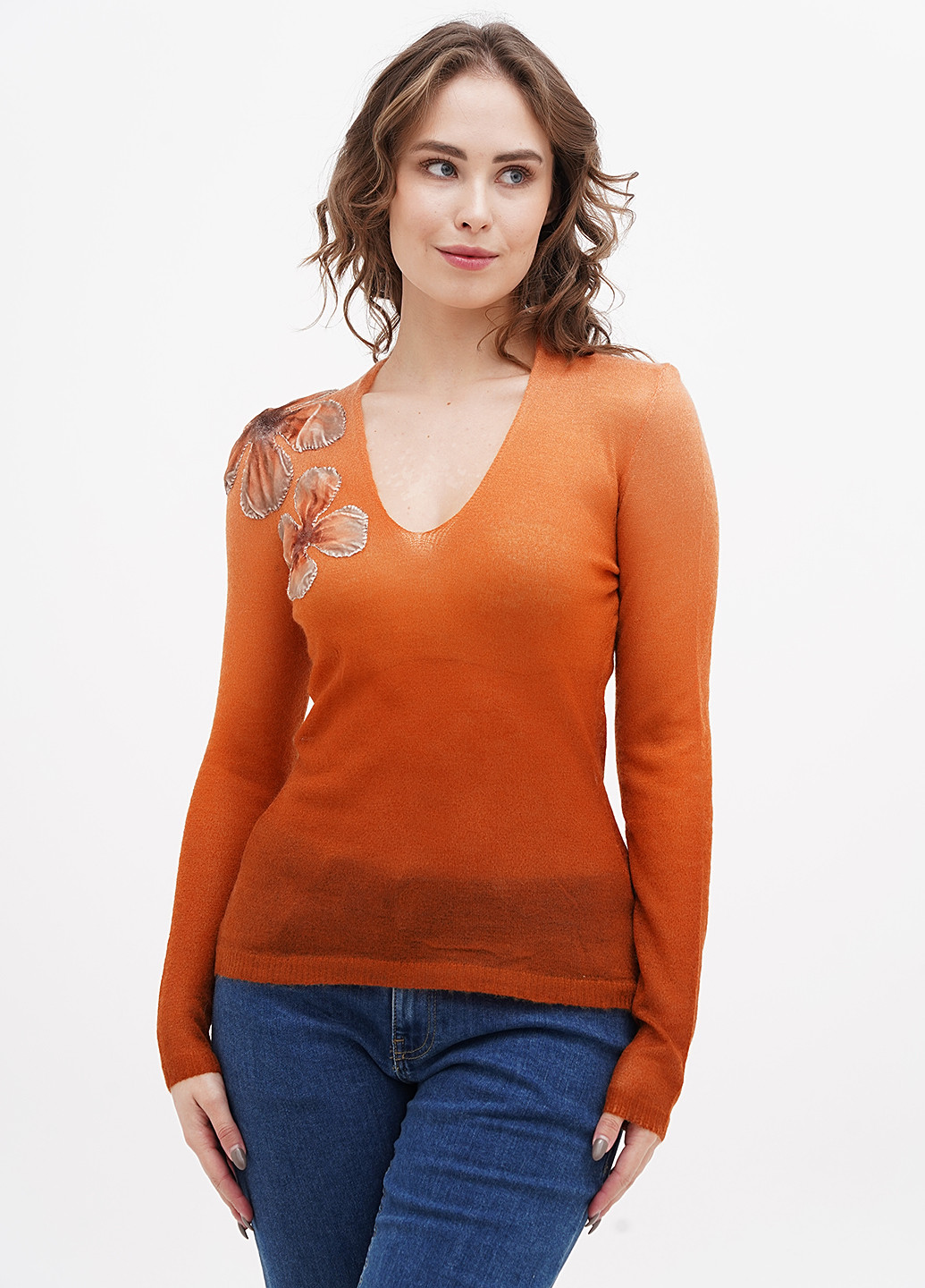 Помаранчевий демісезонний пуловер пуловер Angelo Marani