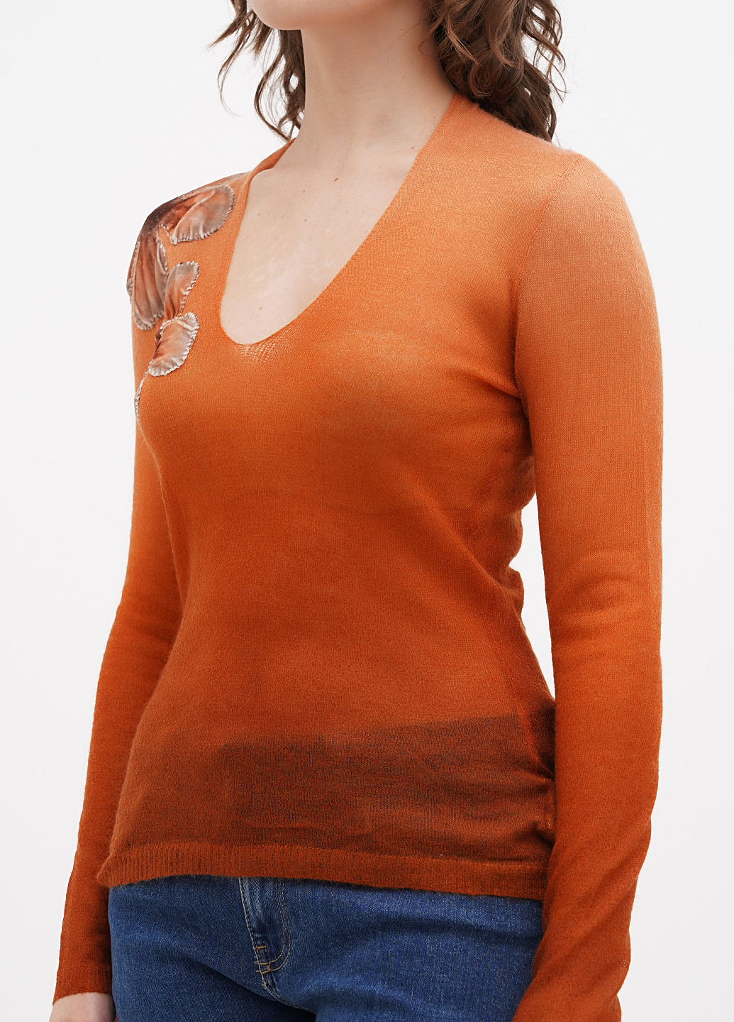 Помаранчевий демісезонний пуловер пуловер Angelo Marani