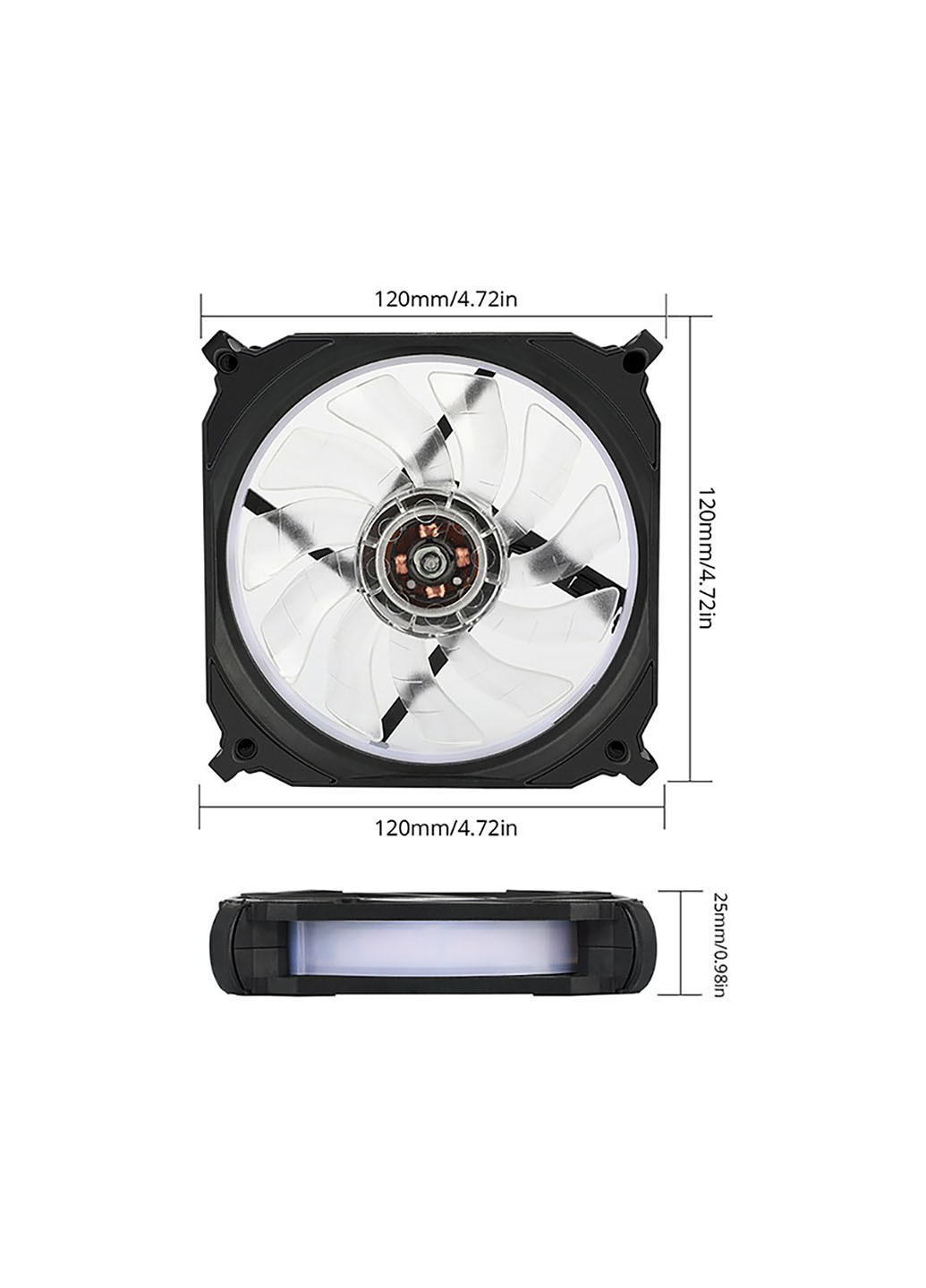 Корпусний вентилятор TF12 RGB LED PWM 120mm Fan - 3 Pack With Controller Tronsmart (226523273)