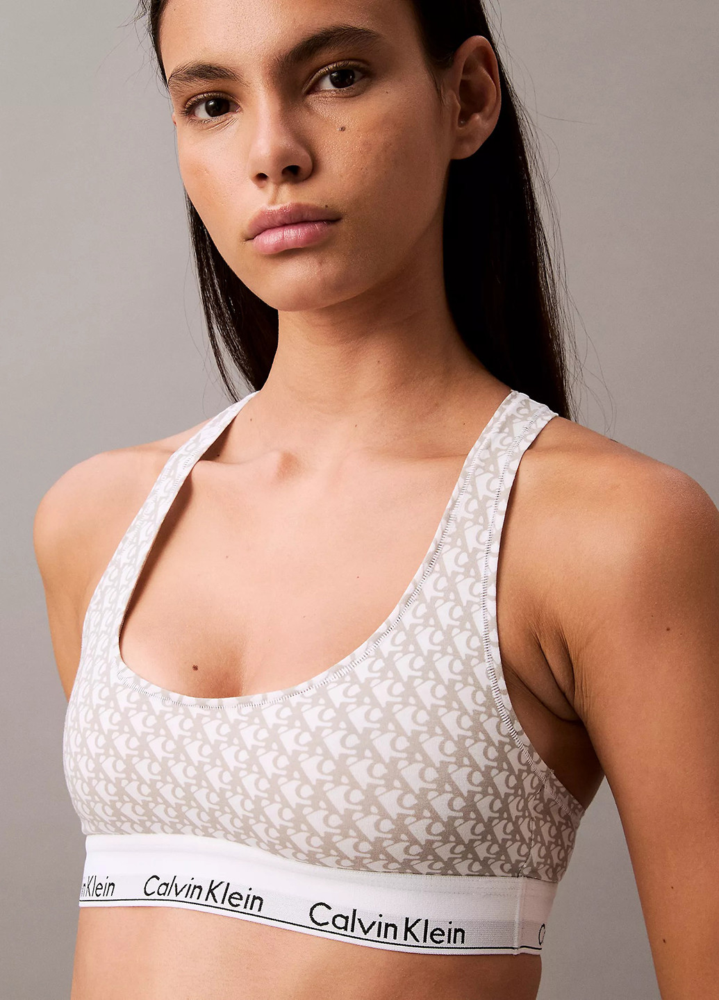 Світло-бежевий топ бюстгальтер Calvin Klein без кісточок бавовна