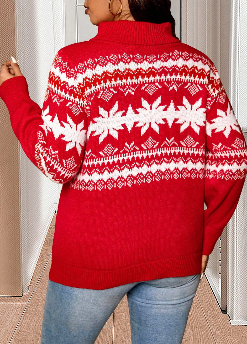 Червоний зимовий светр SHEIN