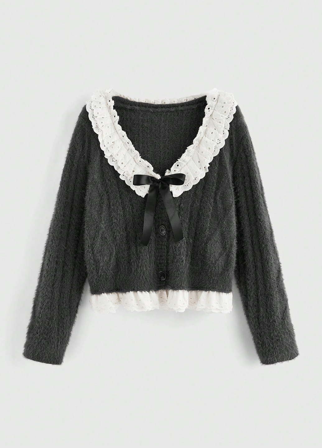 Темно-серый демисезонный кардиган SHEIN