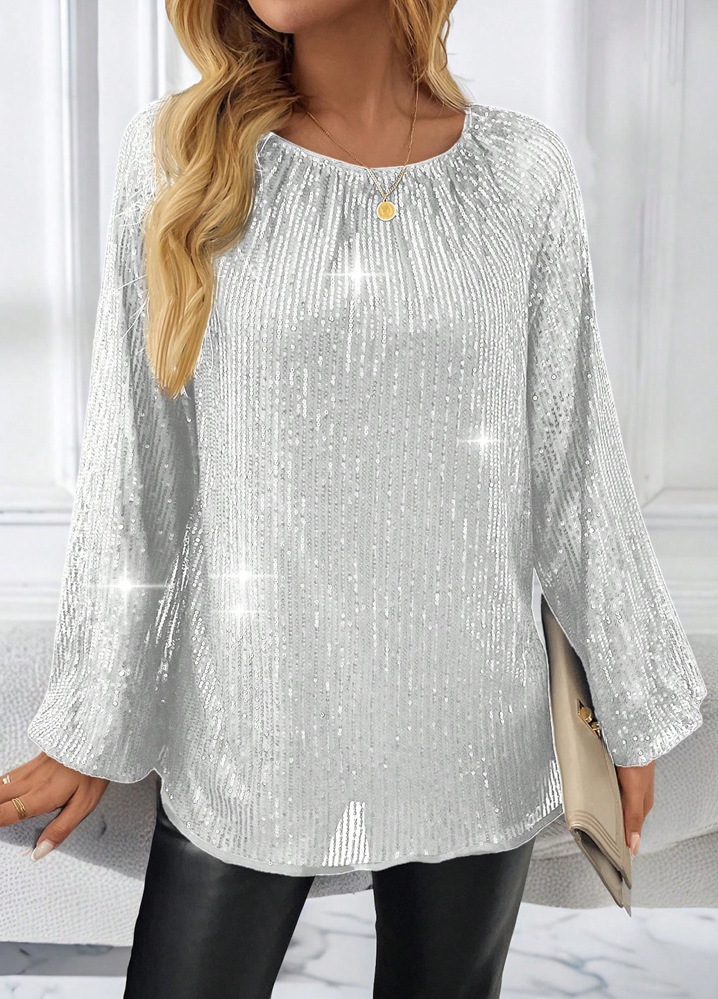 Срібна блуза SHEIN