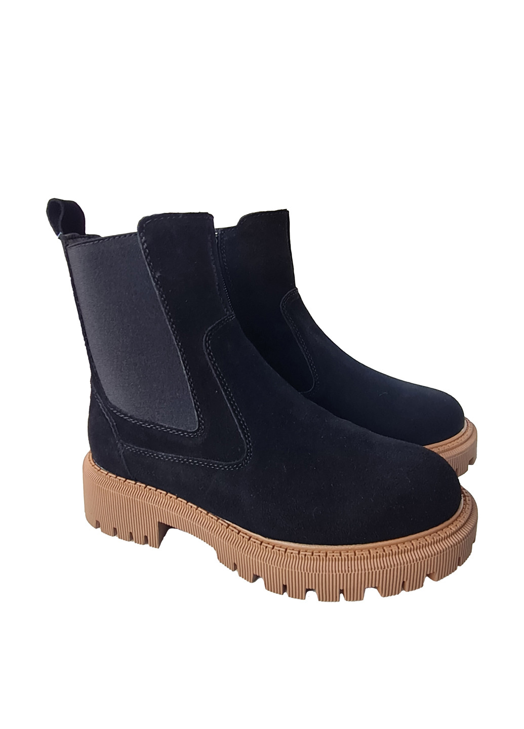 Зимние ботинки челси ITTS без декора из натуральной замши