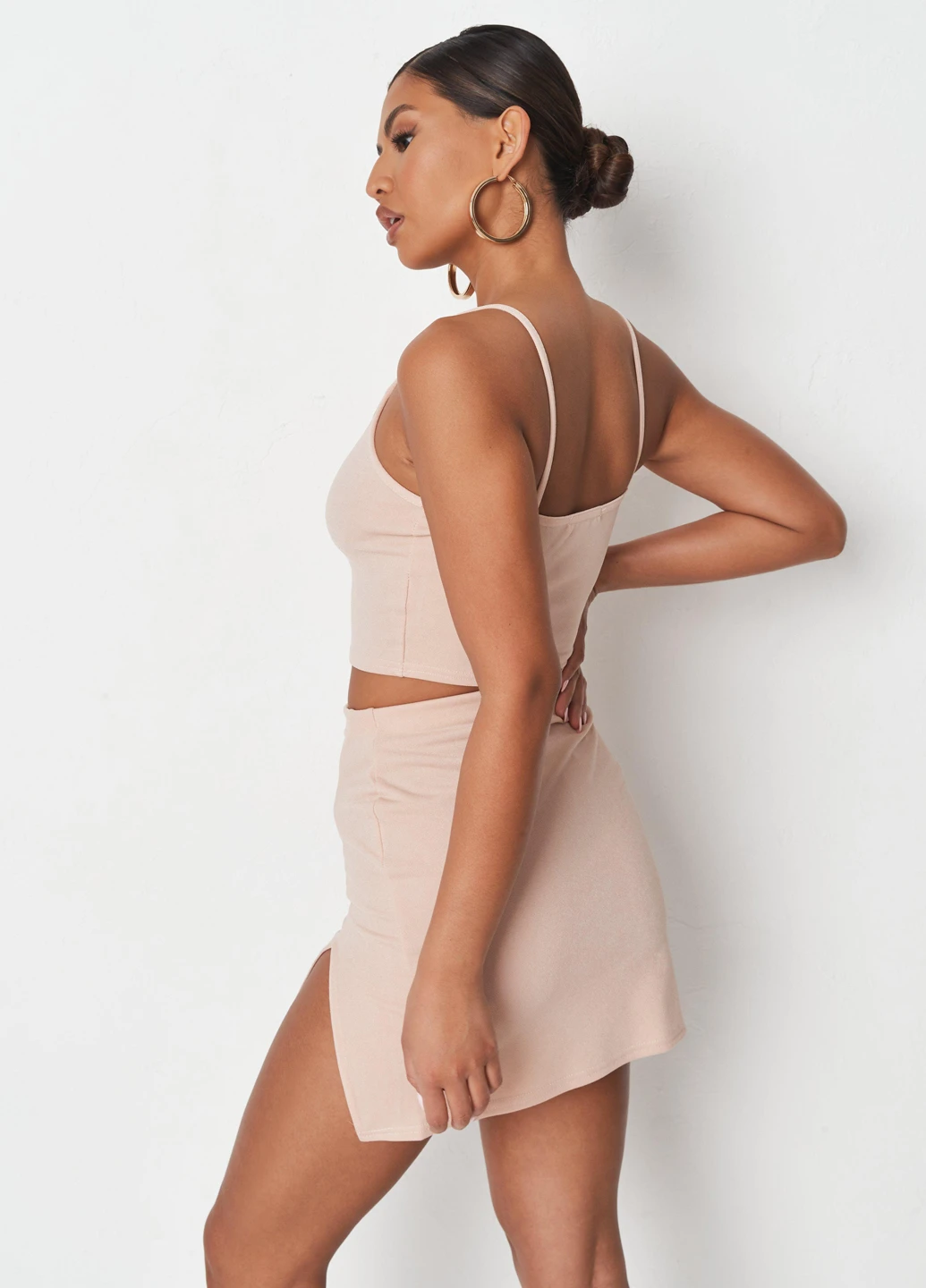 Персиковый летний комплект (топ, юбка) Missguided