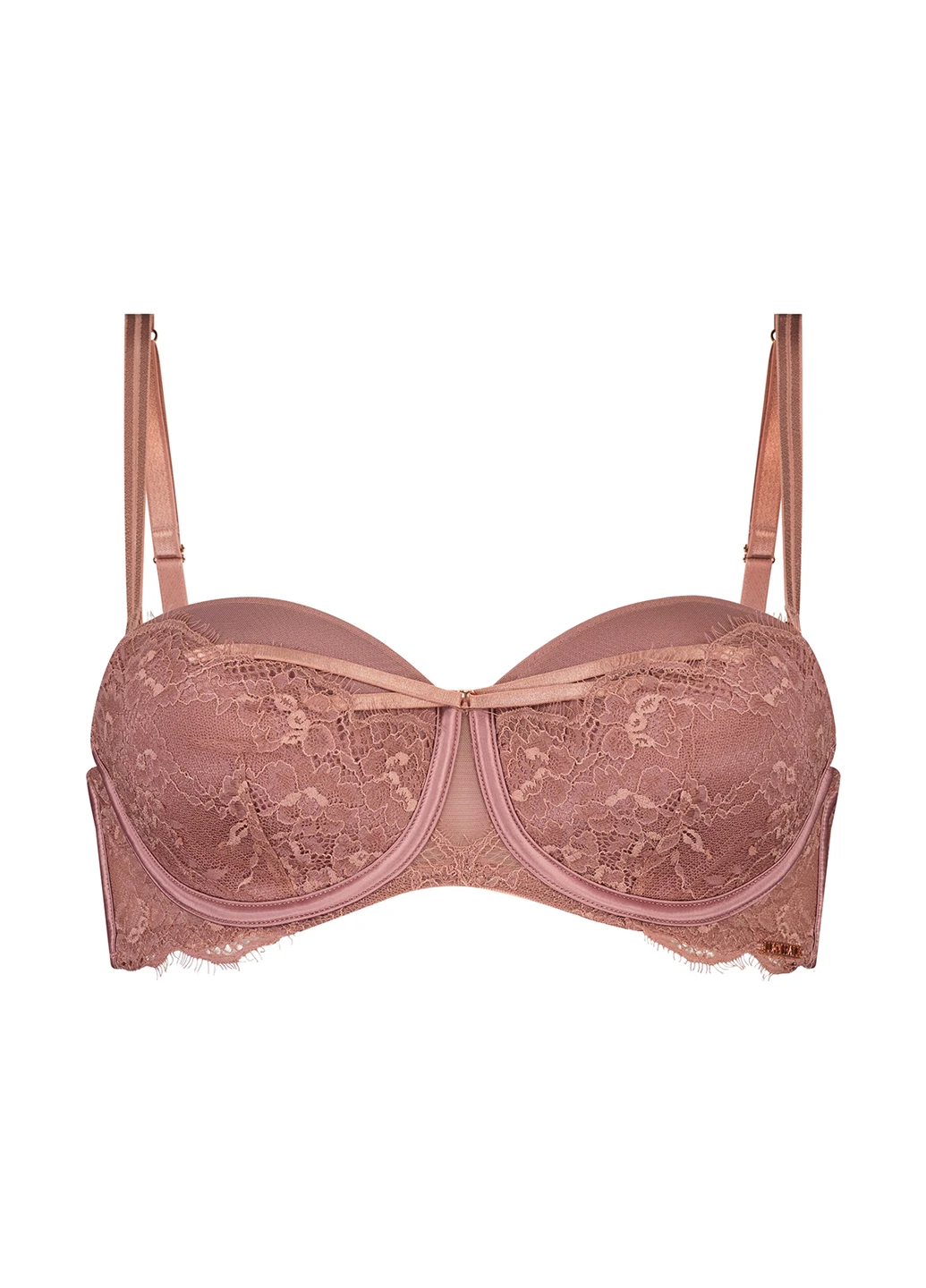 Пудровый балконет бюстгальтер Hunkemoller с косточками полиамид