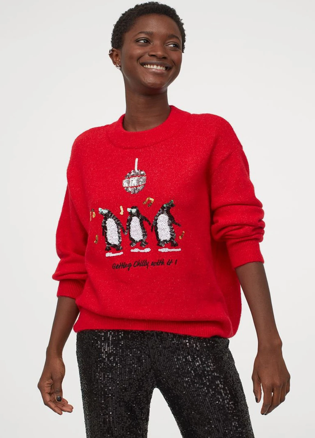 Красный демисезонный свитер H&M