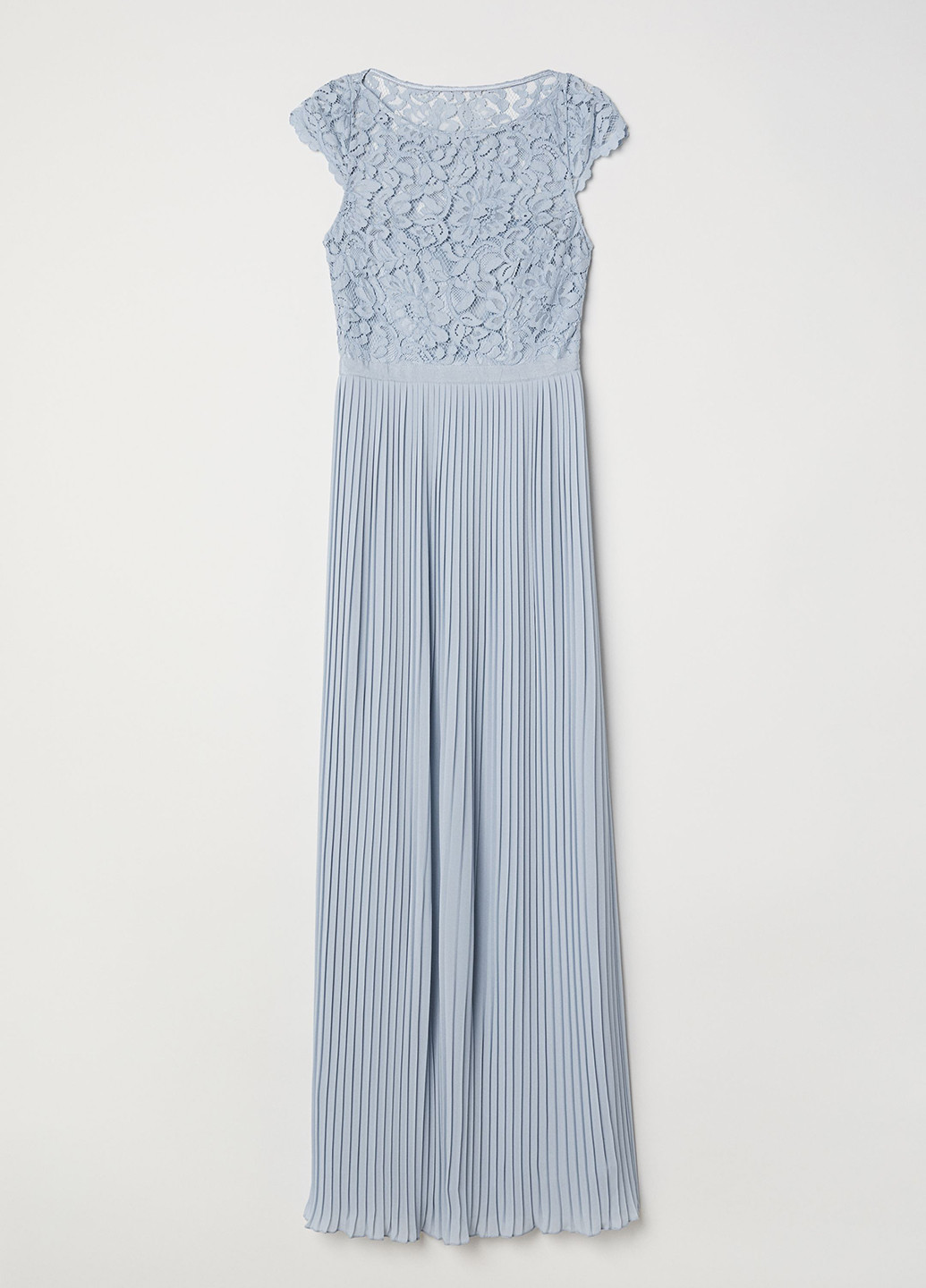 Голубое вечернее платье плиссированное H&M однотонное