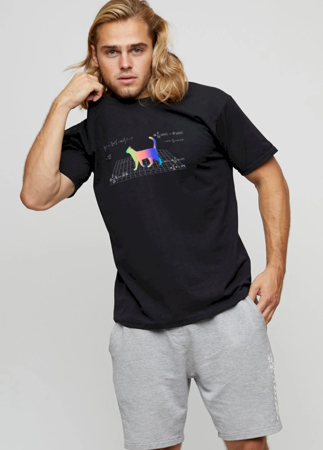 Чорна футболка чоловіча basic /air print/ YAPPI