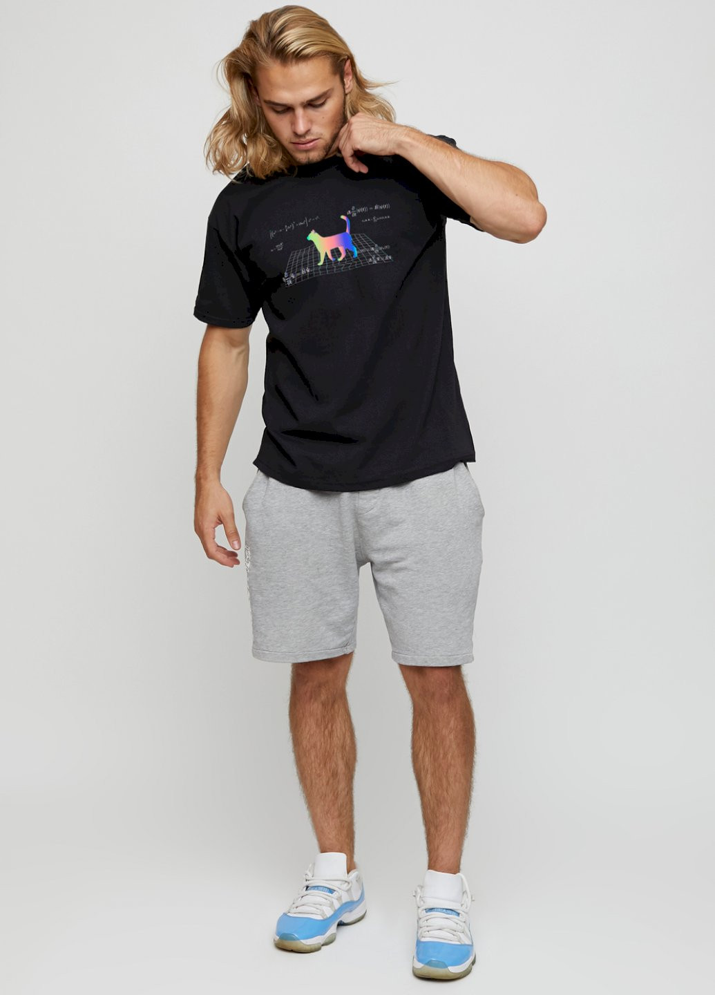 Чорна футболка чоловіча basic /air print/ YAPPI