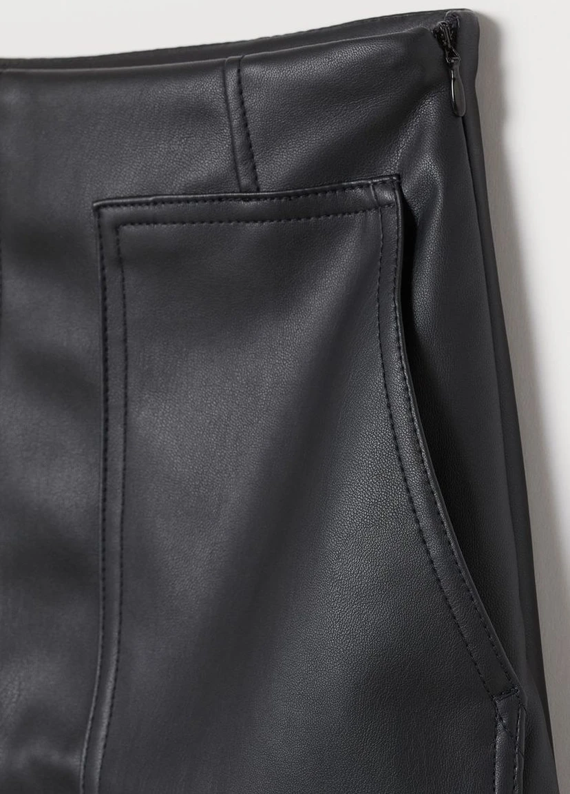 Черная кэжуал однотонная юбка H&M
