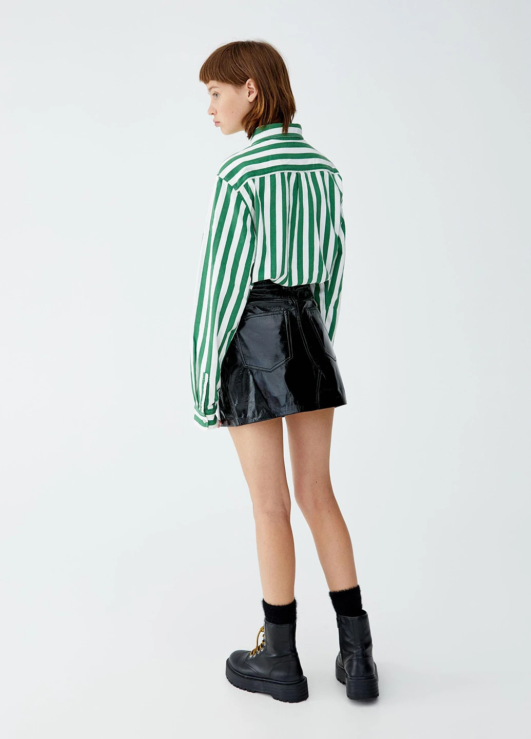 Черная кэжуал однотонная юбка Pull & Bear а-силуэта (трапеция)