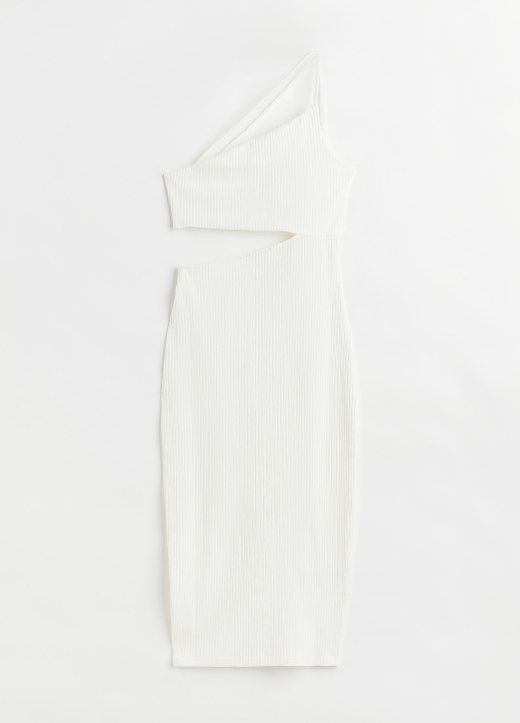Білий кежуал сукня на одне плече H&M однотонна