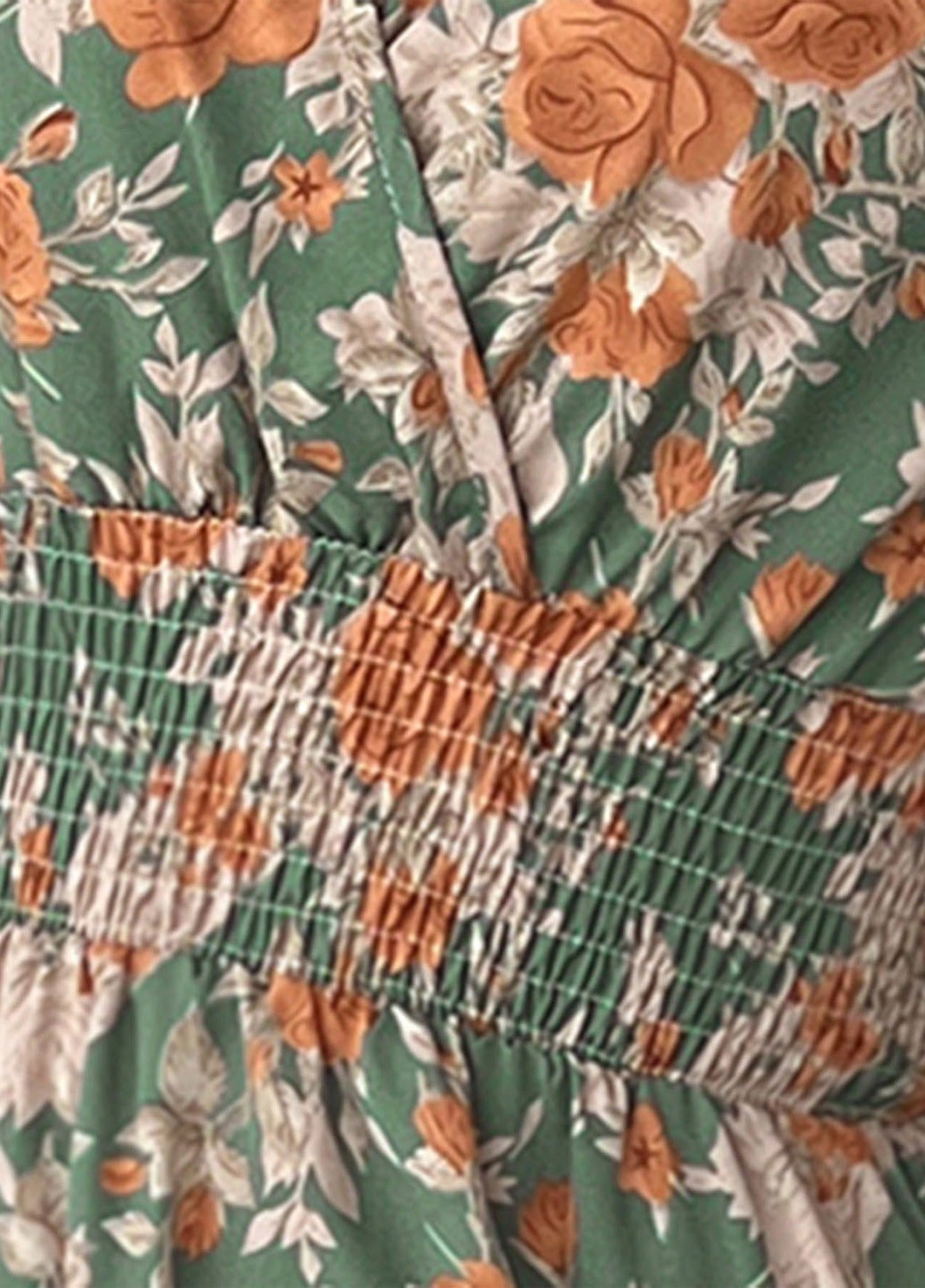 Зелена кежуал сукня на запах SHEIN з квітковим принтом