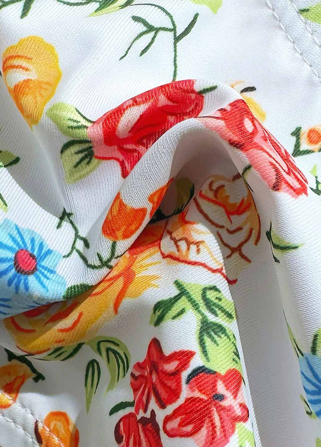 Білий літній купальник (ліф, трусики) бікіні, роздільний SHEIN