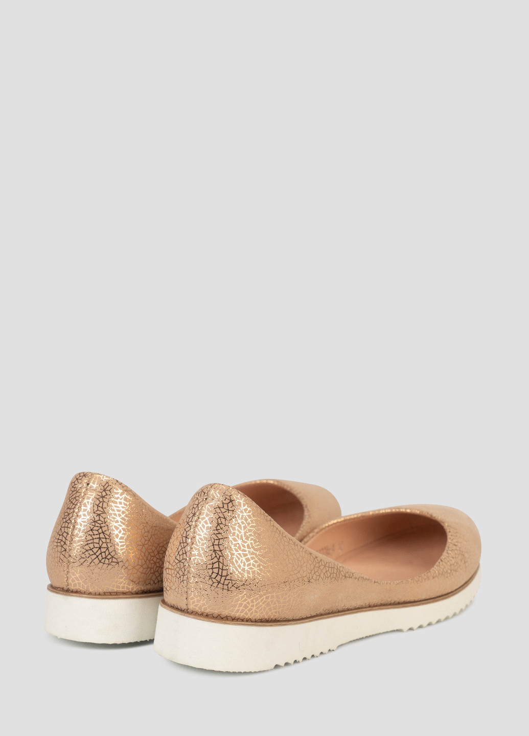 Женские балетки Viscala | золотые однотонные глиттер, белая подошва натуральная кожа (300424907)