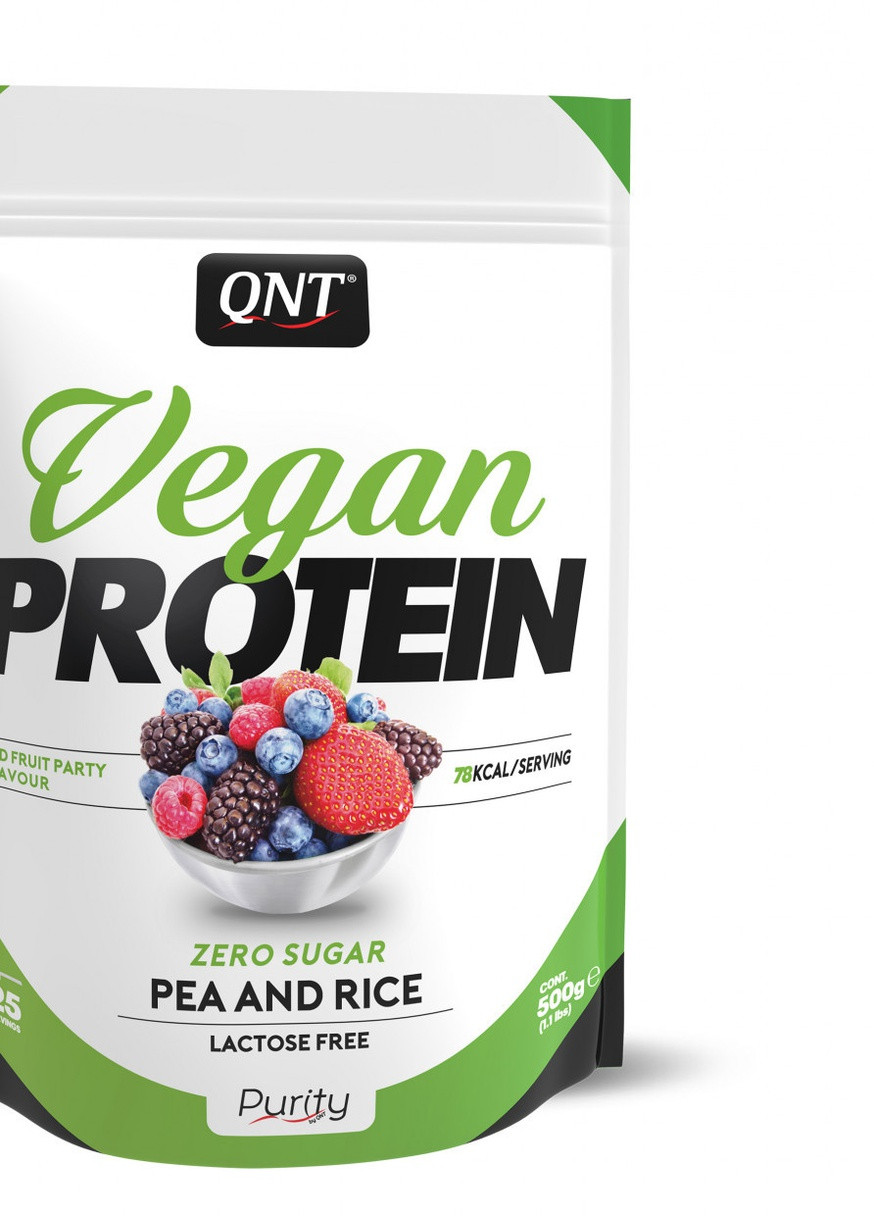 Протеин Vegan Protein 500 г красные фрукты QNT (253189828)