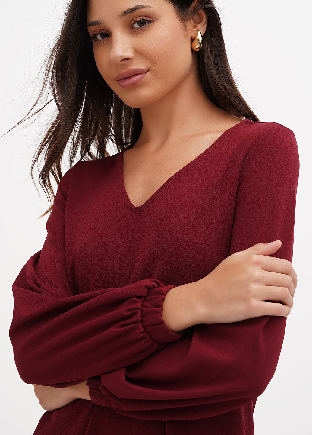 Бордова кежуал сукня а-силует Terranova однотонна