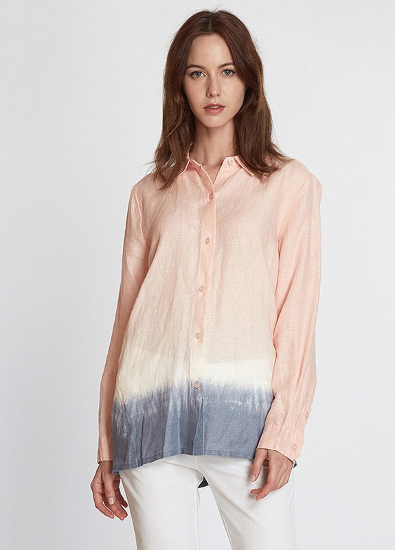 Персиковая кэжуал рубашка однотонная DKNY