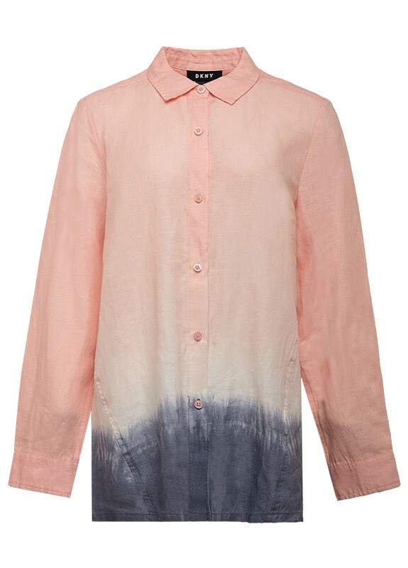Персиковая кэжуал рубашка однотонная DKNY