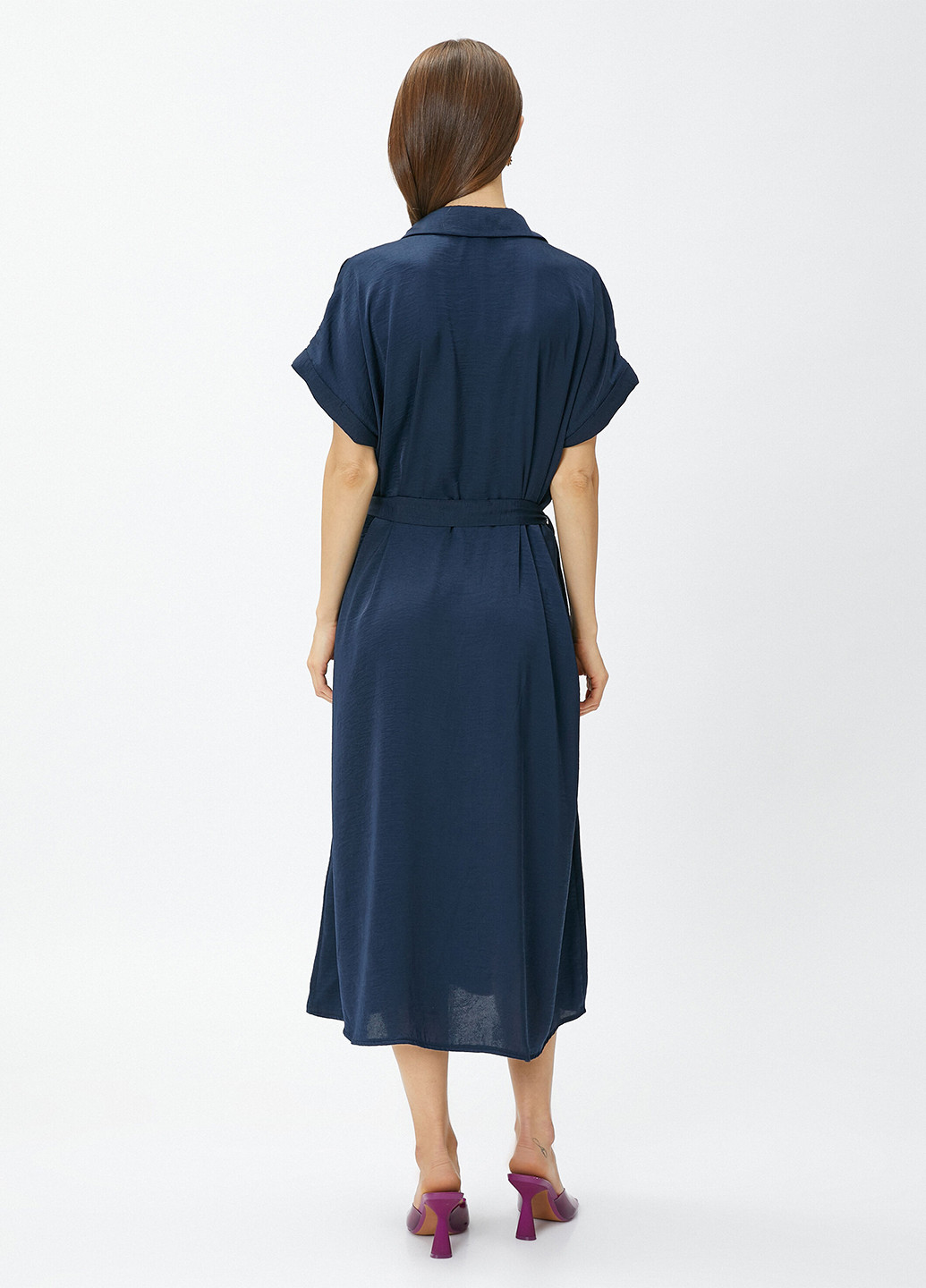 Темно-синя кежуал сукня сорочка KOTON однотонна