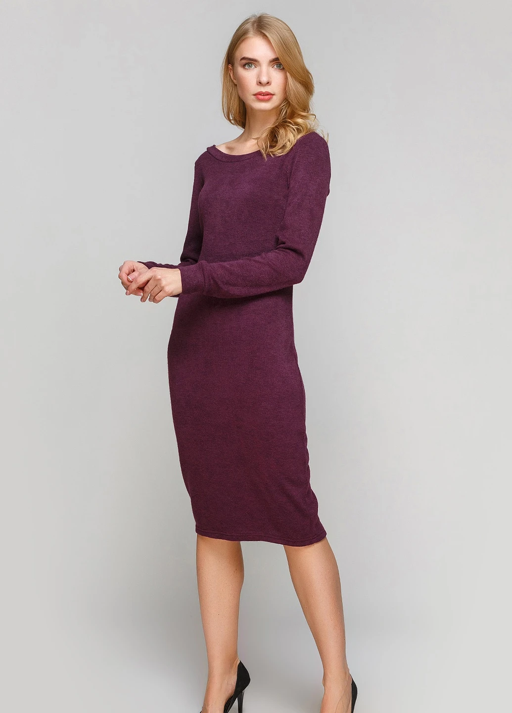 Фіолетова кежуал сукня футляр Let's Shop однотонна
