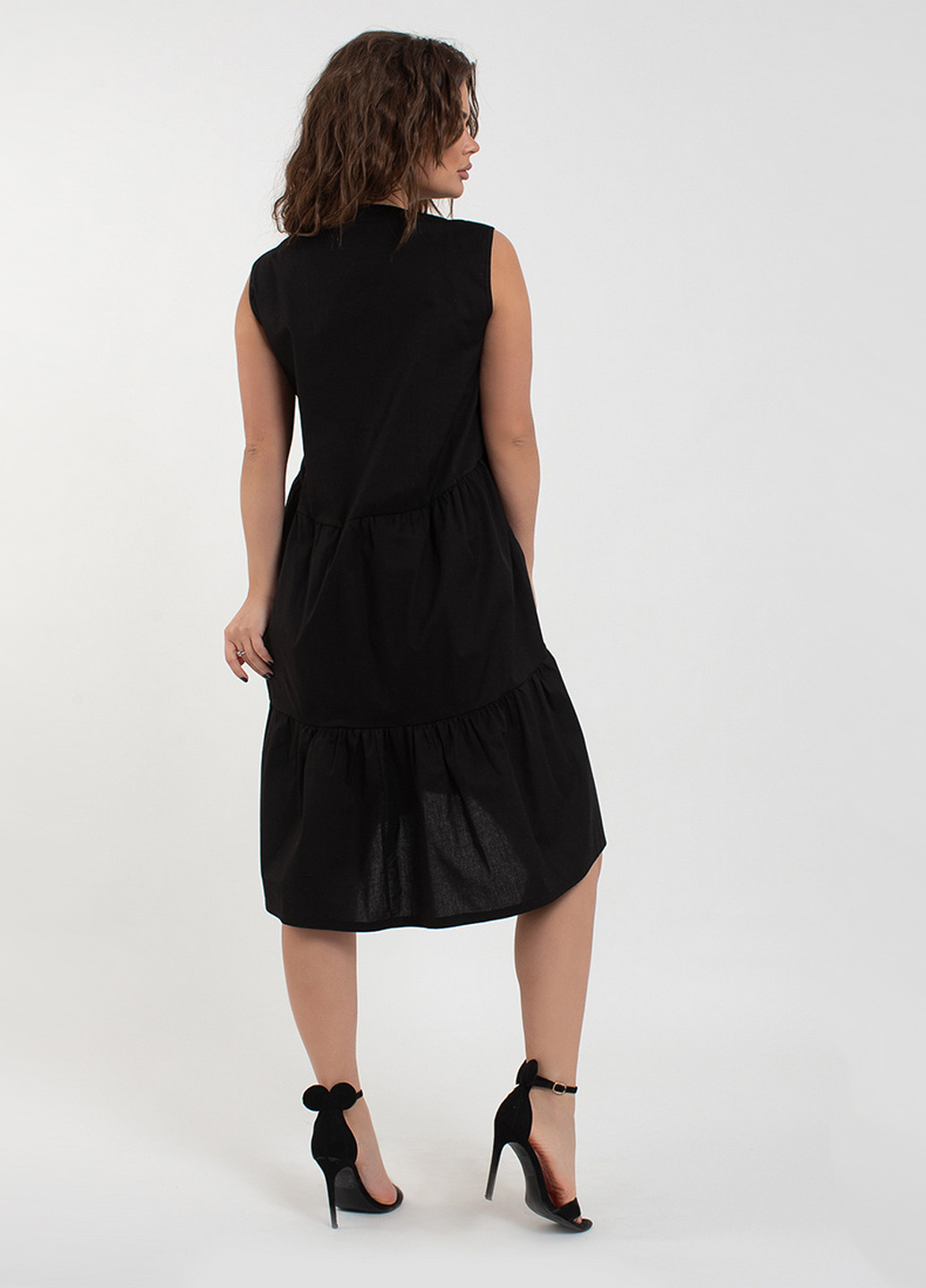 Черное кэжуал платье в стиле ампир Modna Anka однотонное