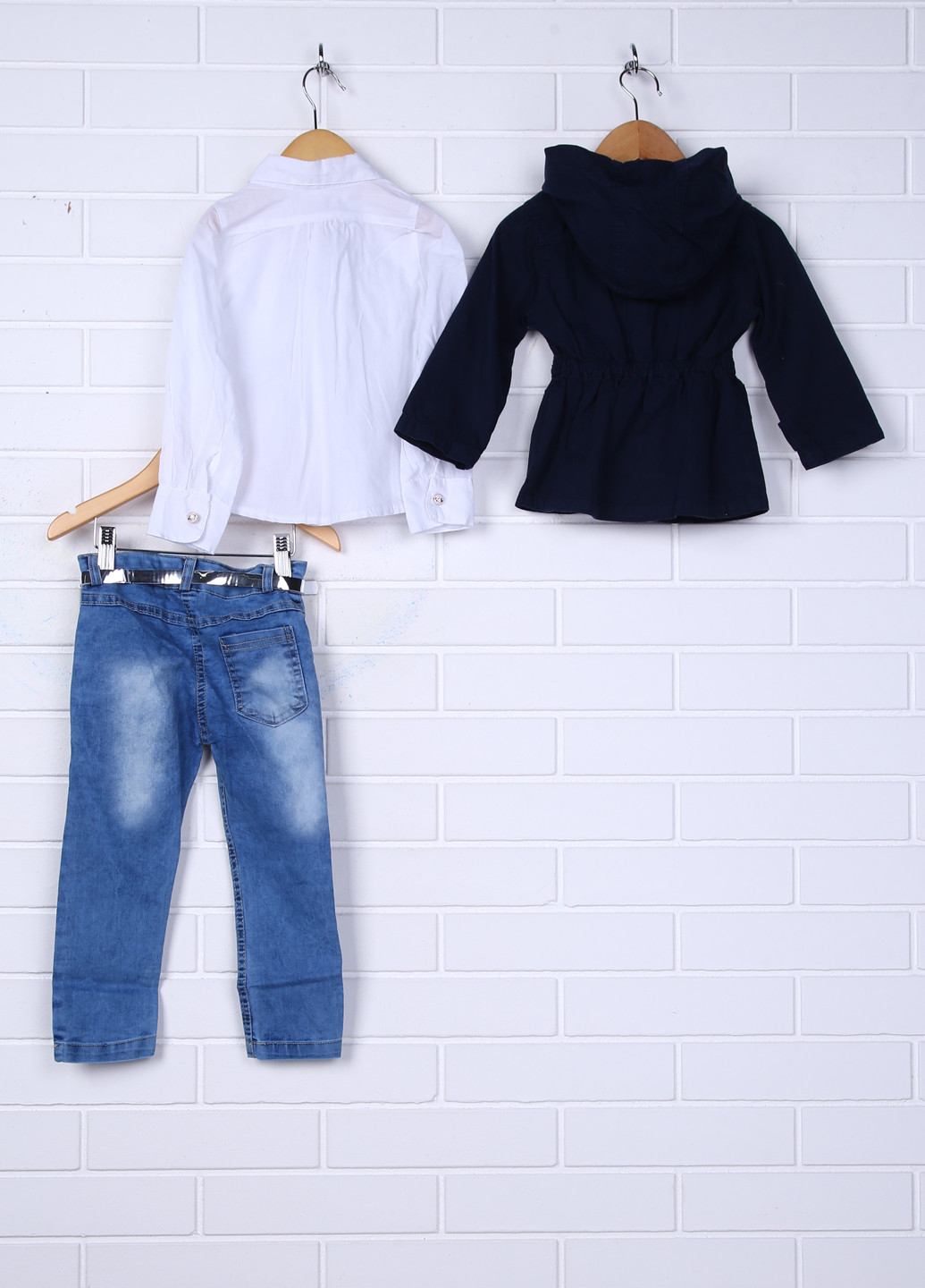 Комбинированный демисезонный комплект (куртка, рубашка, джинсы) Miss Elitte