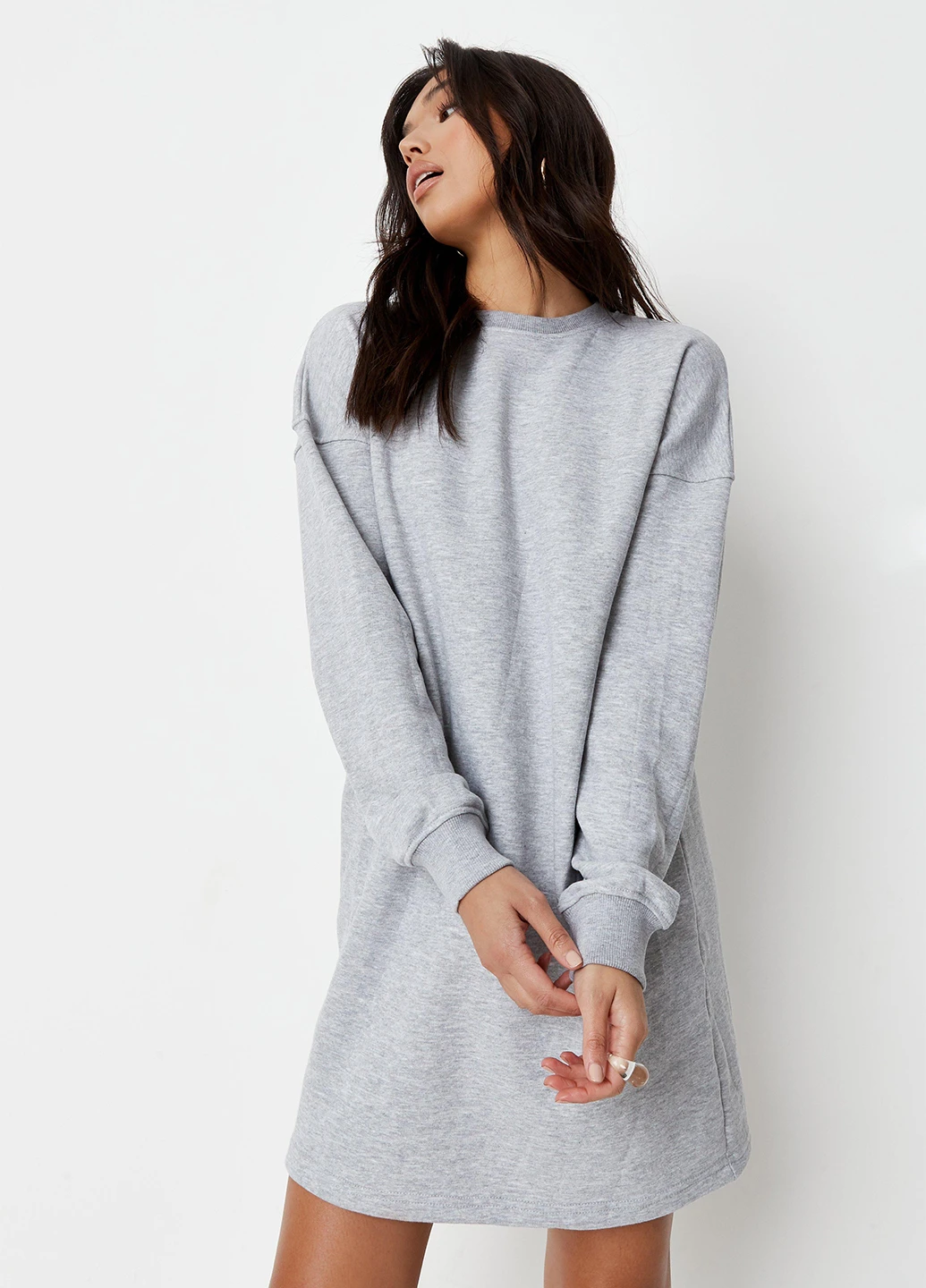 Сіра повсякденний сукня сукня-світшот Missguided меланжева