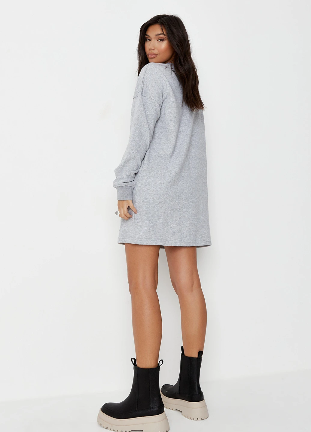 Сіра повсякденний сукня сукня-світшот Missguided меланжева