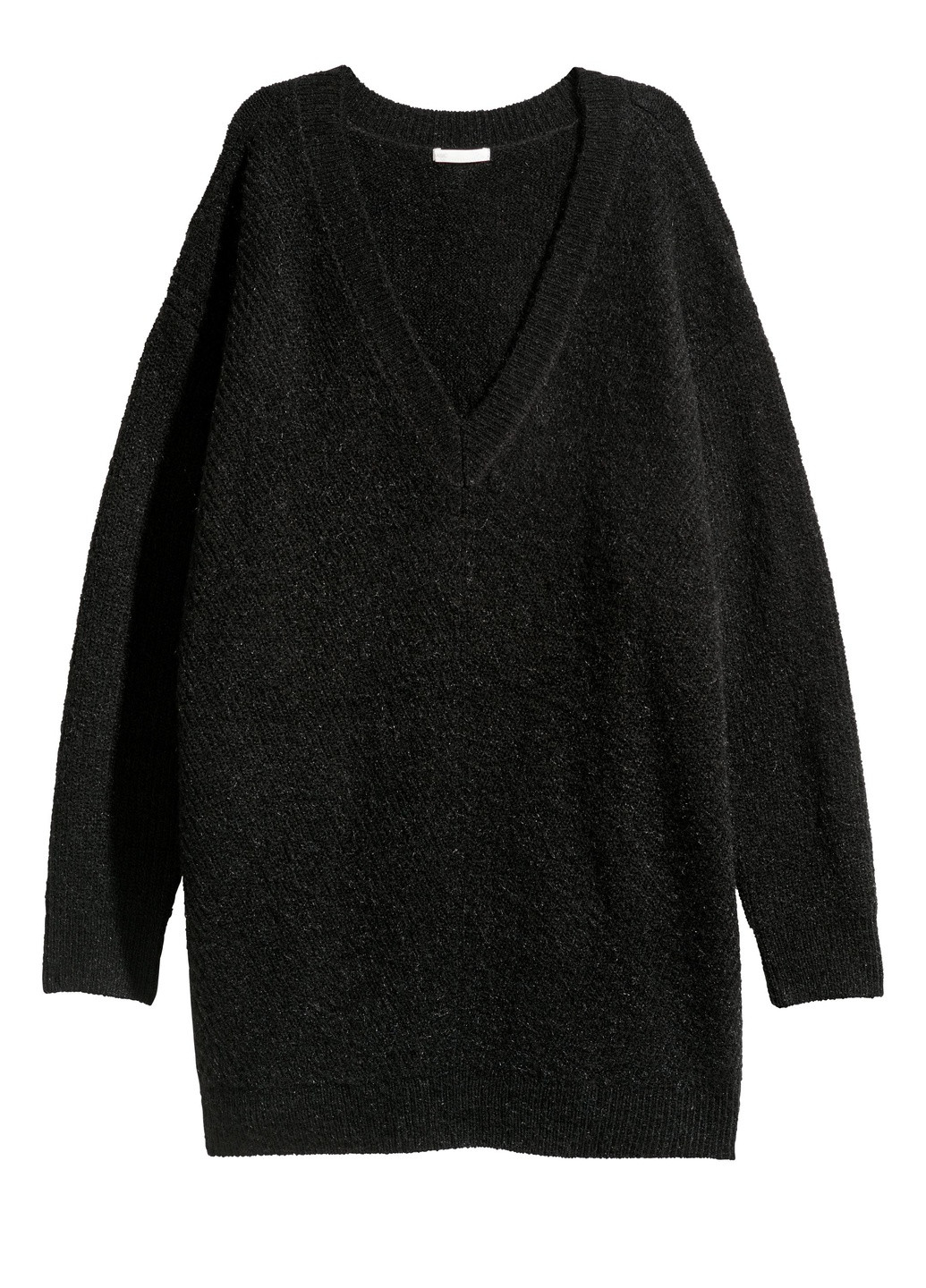 Черный зимний свитер оверсайз H&M