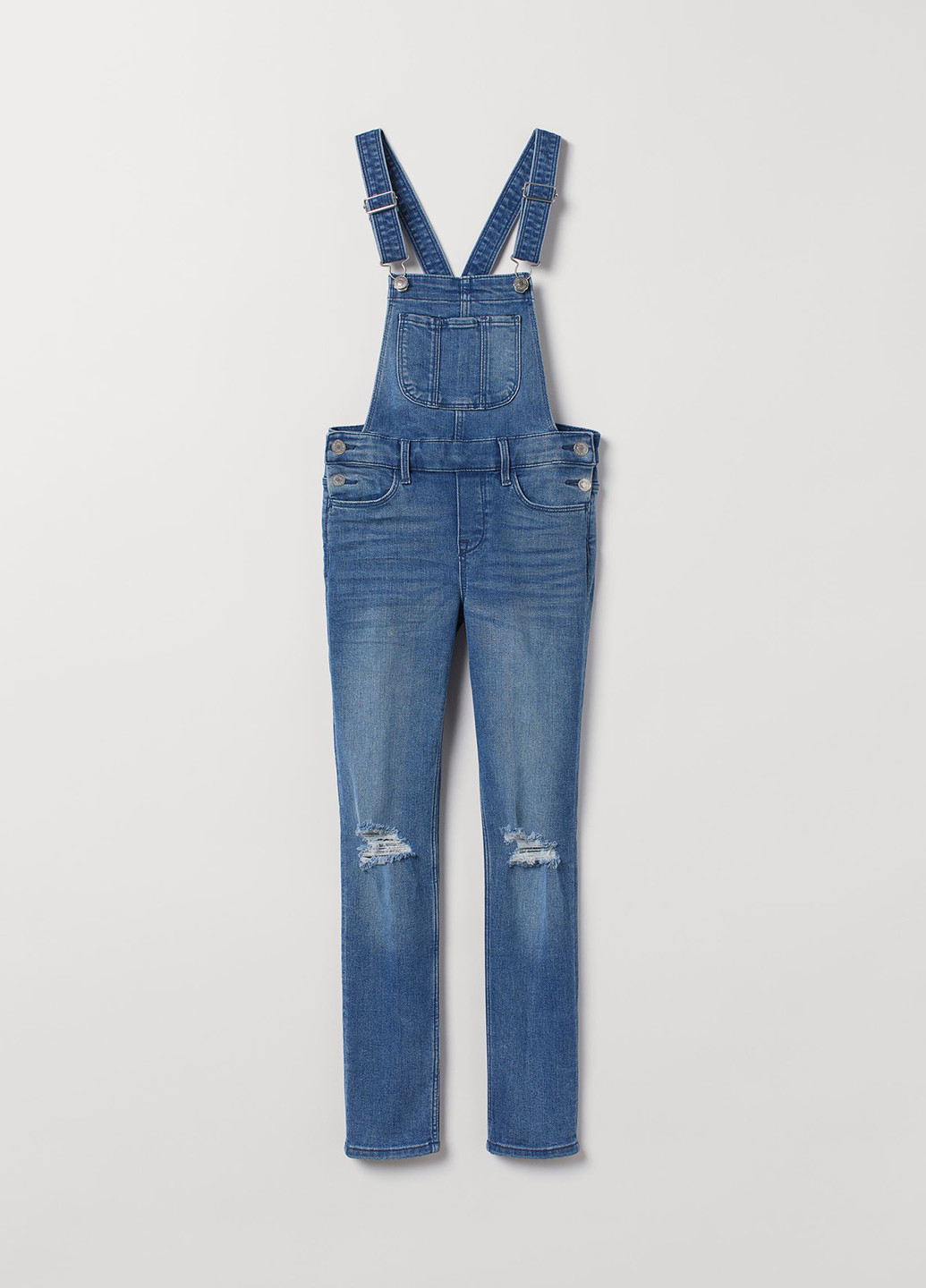Комбинезон H&M комбинезон-брюки однотонный синий джинсовый хлопок