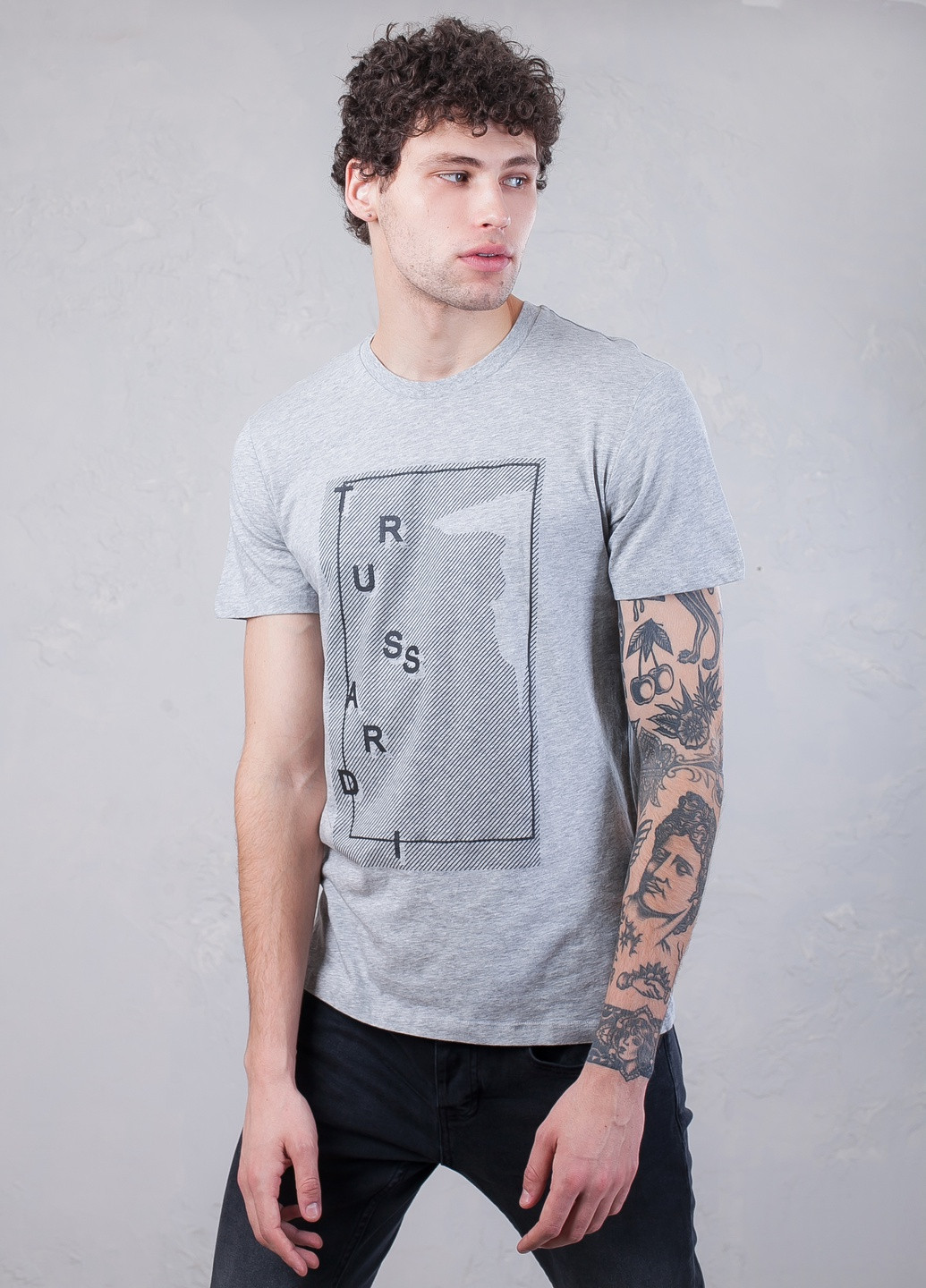 Сіра футболка Trussardi Jeans