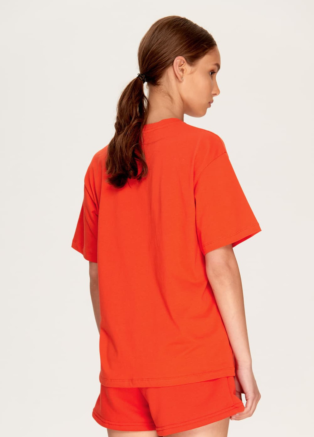 Оранжевая всесезон футболка оверсайз с коротким рукавом Papaya