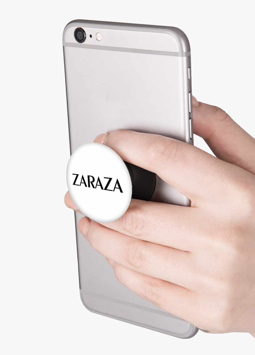 Попсокет (Popsockets) держатель для смартфона ZARAZA (8754-1782) Черный MobiPrint (216836503)