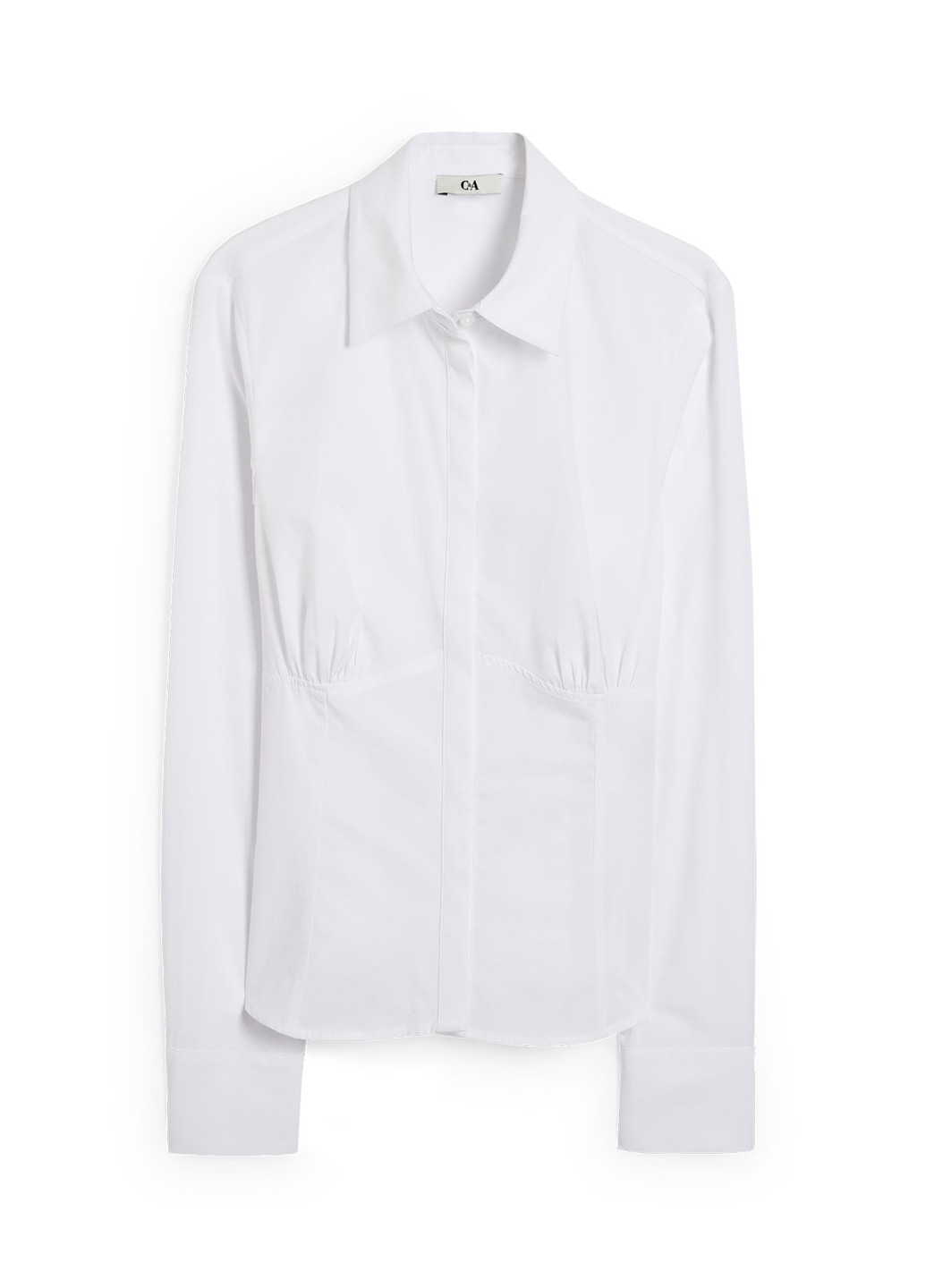 Белая кэжуал рубашка однотонная C&A