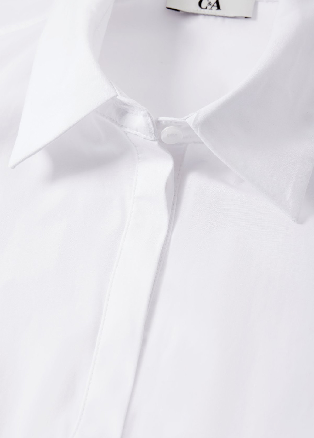 Белая кэжуал рубашка однотонная C&A