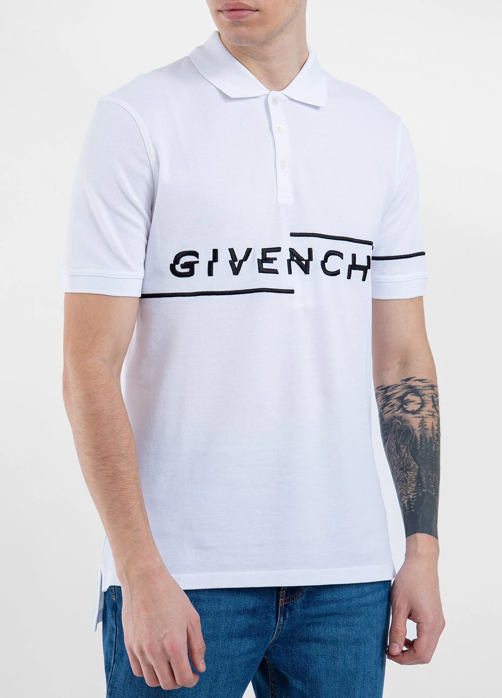 Біла біла футболка-за з логотипом Givenchy