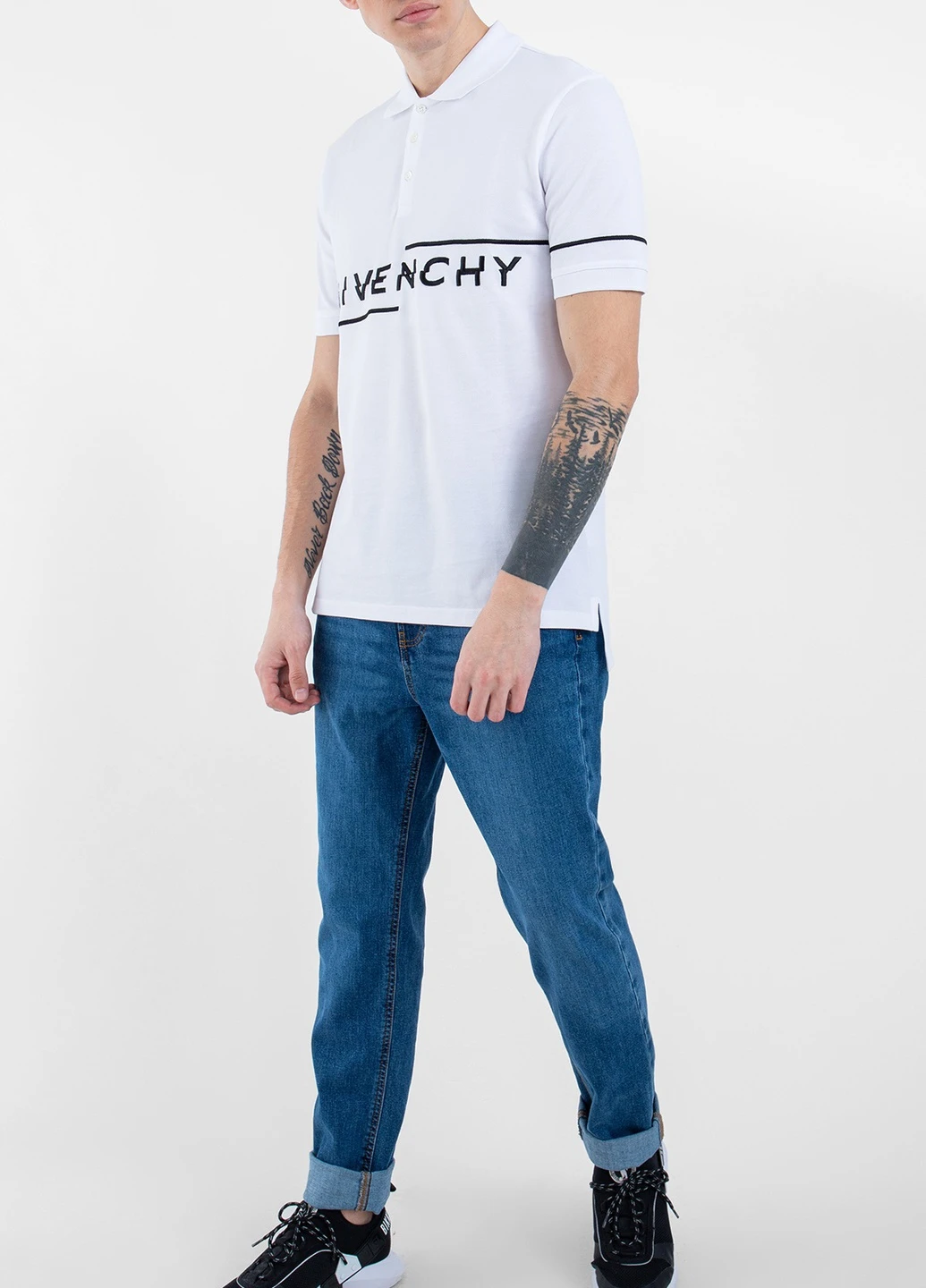 Біла біла футболка-за з логотипом Givenchy
