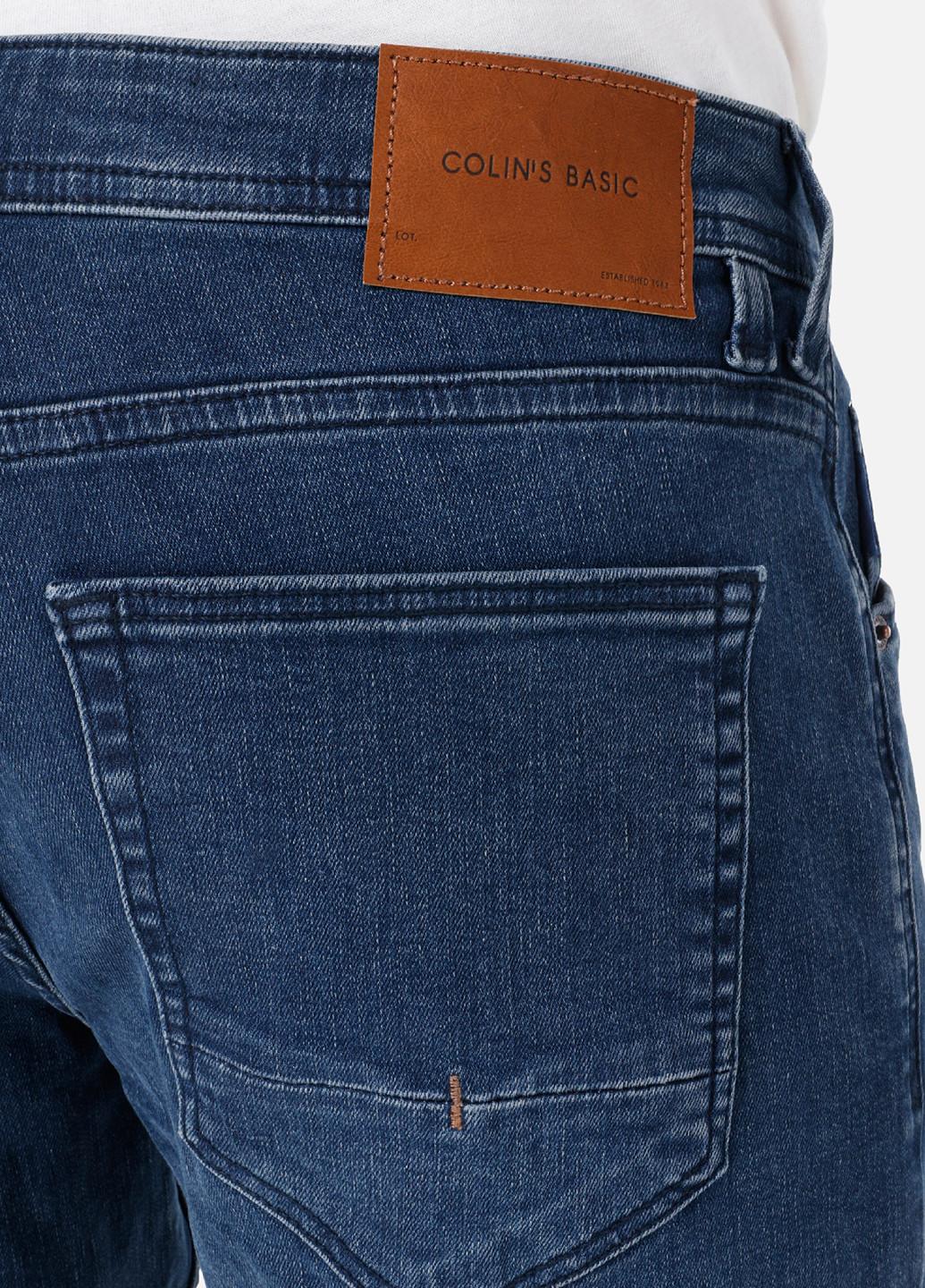 Синие демисезонные слим джинсы Colin's