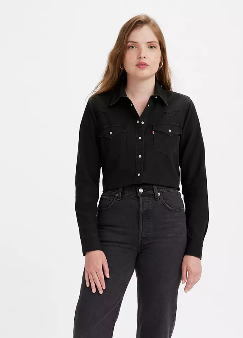 Черная кэжуал, джинсовая рубашка однотонная Levi's