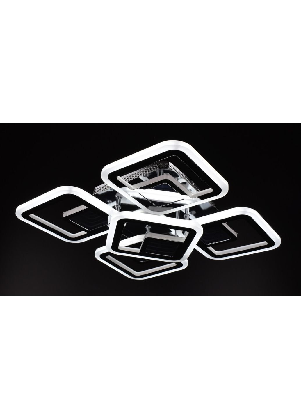 Люстра потолочная LED с пультом A2720/4+1S-3D-ch Хром 10х40х40 см. Sunnysky (253527894)