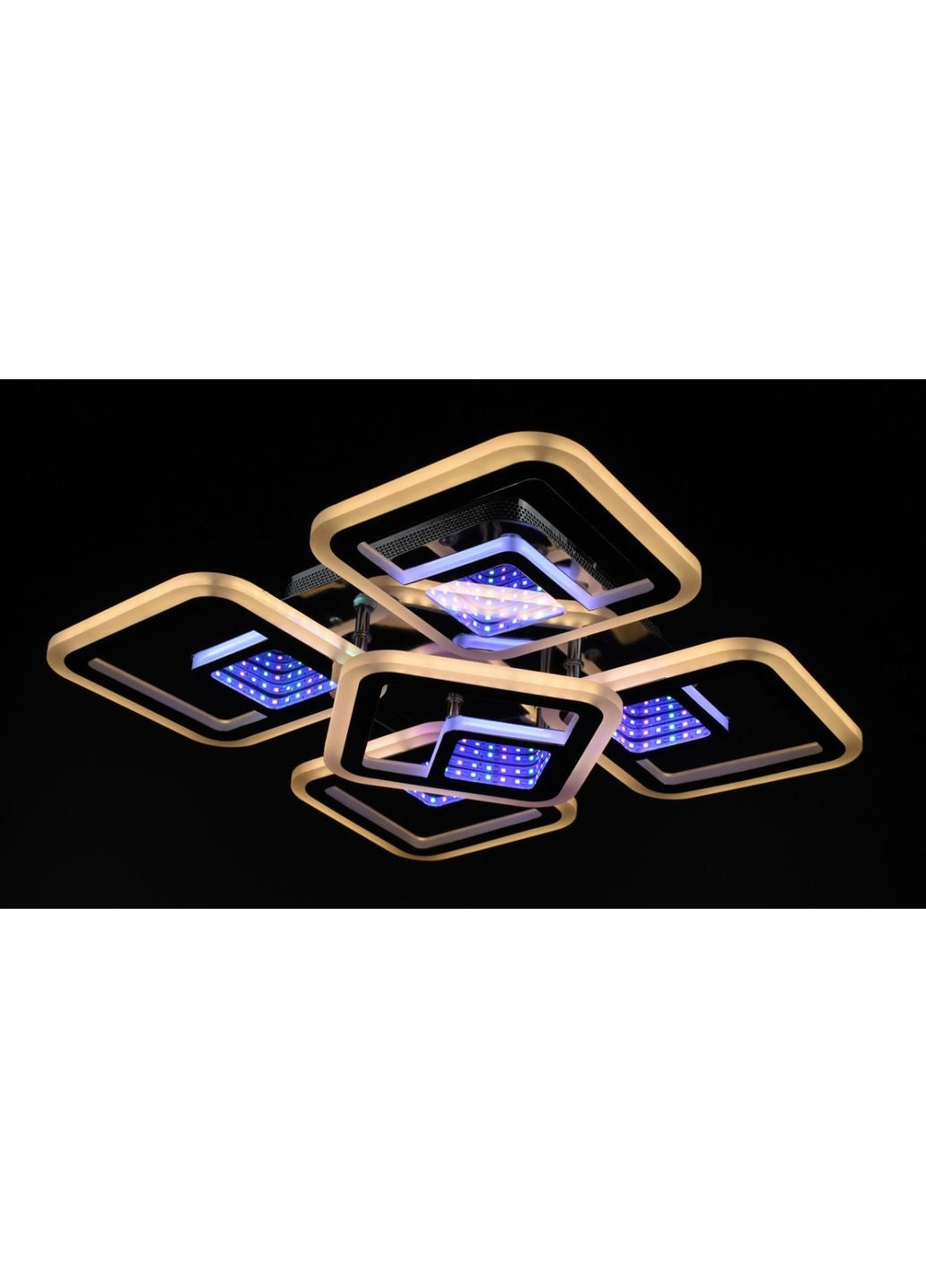 Люстра потолочная LED с пультом A2720/4+1S-3D-ch Хром 10х40х40 см. Sunnysky (253527894)